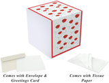 Gift Box, Kati, Lips, 7x7x7 ", comes flat & pops up in seconds