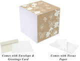 Gift Box, Kati, Butterlies, 7x7x7", comes flat & pops up in seconds