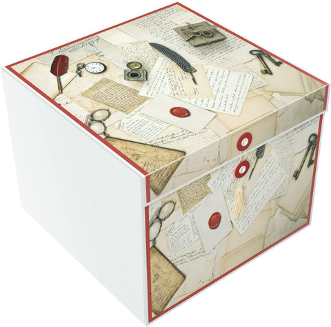 Gift Box, Rita, Antique , 10x10x8", comes flat & pops up in seconds
