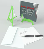 Mini Easel,4x Happy Birthday, Blank Greeting Cards