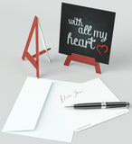 Mini Easel,With All My Heart, Blank Greeting Cards, Artwork For All Occasions