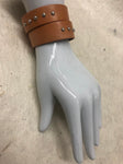 Leather Cuff Bracelet for Women. Tan,  Genuine Leather, Positano
