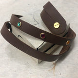 Leather Cuff Bracelet for Women. Brown,  Genuine Leather, Portofino