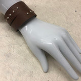 Leather Cuff Bracelet for Women. Brown,  Genuine Leather, Positano