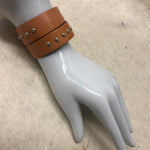 Leather Cuff Bracelet for Women. Tan,  Genuine Leather, Tuscani