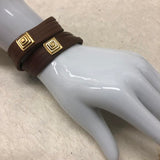 Leather Cuff Bracelet for Women. Brown,  Genuine Leather, Sienna