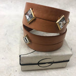 Leather Cuff Bracelet for Women. Tan,  Genuine Leather, Pompei