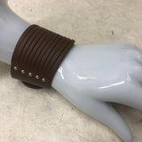 Leather Cuff Bracelet for Women. Brown,  Genuine Leather, Vendome