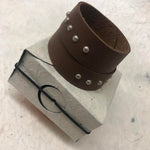 Leather Cuff Bracelet for Women. Brown,  Genuine Leather, Positano