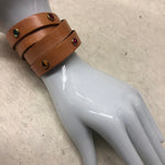 Leather Cuff Bracelet for Women. Tan,  Genuine Leather, Portofino