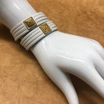 Leather Bracelet,  for Women, White, Genuine Leather, Sienna