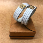 Leather Bracelet,  for Women, White, Genuine Leather, Sienna