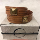 Leather Cuff Bracelet for Women. Tan,  Genuine Leather, Sienna