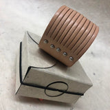 Leather Cuff Bracelet for Women. Tan,  Genuine Leather, Vendome