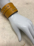 Leather Cuff Bracelet for Women. Yellow, Genuine Leather, Positano