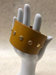 Leather Cuff Bracelet for Women. Yellow, Genuine Leather, Tuscani
