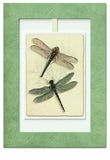 Mini Swing,2 Dragonflies,  Elegant Blank Greeting Cards