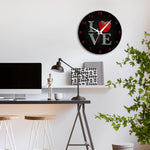 Wall Clock Love, 10” Round, Astra Collection, Silent Non Ticking