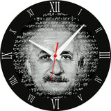 Wall Clock , Einstein, 10” Round, Astra Collection, Silent Non Ticking