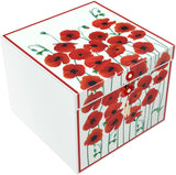 Gift Box, Rita Red Poppies, 10x10x8", comes flat & pops up in seconds