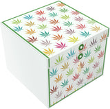 Gift Box, Rita, Small Leaves ,10x10x8", comes flat & pops up in seconds