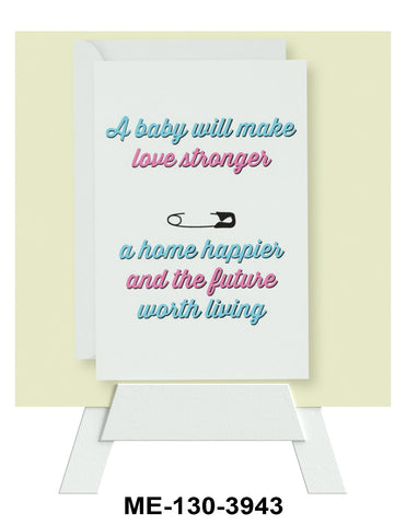 A Baby Will Make Mini Easel, Blank Greeting Cards