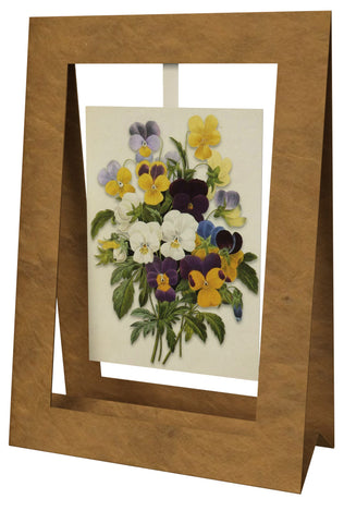 Mini Swing,Bouquet of Pansies, Elegant Blank Greeting Cards