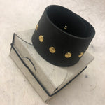 Leather Cuff Bracelet for Women. Black  Genuine Leather, Tuscani