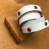 Leather Bracelet,  for Women, White, Genuine Leather, Portofino