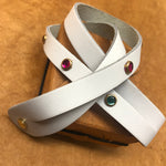 Leather Bracelet,  for Women, White, Genuine Leather, Portofino