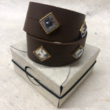 Leather Cuff Bracelet for Women. Brown,  Genuine Leather, Pompei