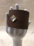 Leather Cuff Bracelet for Women. Brown,  Genuine Leather, Verona