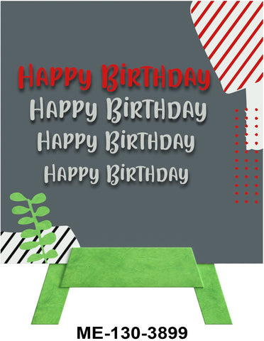 4x Happy Birthday Mini Easel Blank Greeting Cards